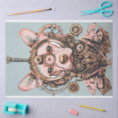 Decompage Steampunk Pink Dog Named Pawsworth 薄葉紙 (クラフト)