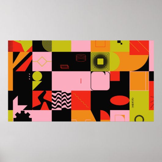 Deconstructed postmodern inspired artwork of abstr ポスター (正面)