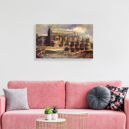 Deconstructed Rosslyn Chapel キャンバスプリント (インサイチュ (リビング))