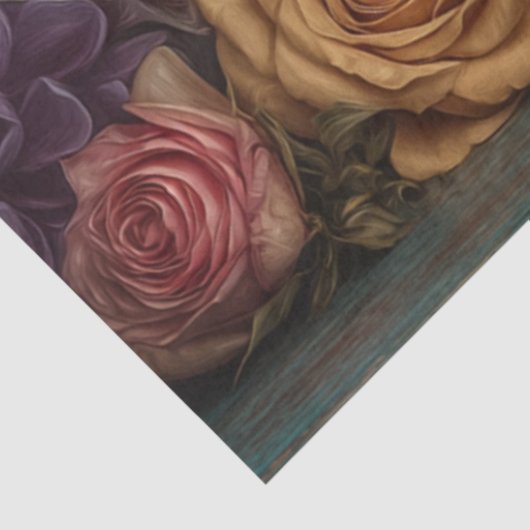 Decopageゴシック色鮮やかのスカルと花模様 薄葉紙 (詳細)