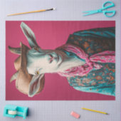 Decopageヤギお洒落ピンクの背景 薄葉紙 (クラフト)