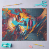 Decopage女性の抽象芸術混合メディ絵を描ア 薄葉紙 (クラフト)