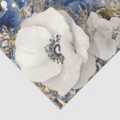 Decopage日付を保存する青いフローラボーダー 薄葉紙 (詳細)