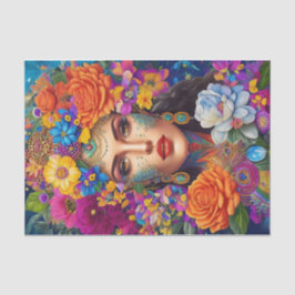 Decopage紙-はっきりしたモダンフローラデザイン 薄葉紙