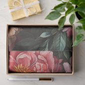 Decopage芸術的描写スカル顔（牡丹） 薄葉紙 (ギフト)