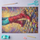 Decopage お洒落 Red Bootsファンタジー・アートワーク 薄葉紙 (クラフト)