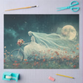 Decopage お洒落 Skeleton Ride Bikeの結婚オン 薄葉紙 (クラフト)