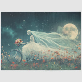 Decopage お洒落 Skeleton Ride Bikeの結婚オン 薄葉紙