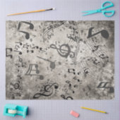 Decopage フェイク Music Backgroundテクスチャ付きノート 薄葉紙 (クラフト)