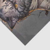 Decopage – 目のパッチを持つ浮遊都市猫 –  薄葉紙 (詳細)