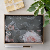 Decopage Gothic Skeleton Maskピンクの花 薄葉紙 (ギフト)