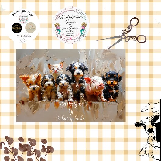 Decopage Vet's Office パーソナライズされた Animal Photos 薄葉紙