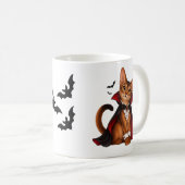 Decor Cute Abyssinian Cat Vampire Dracula コーヒーマグカップ (正面右)