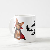 Decor Cute Abyssinian Cat Vampire Dracula コーヒーマグカップ (正面左)