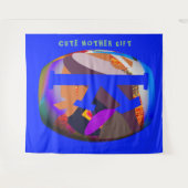 DECOR_CUTE MOTHER GIFT_medium blue _RMDESIGNFLO55 タペストリー (正面(横))