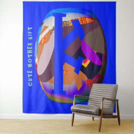 DECOR_CUTE MOTHER GIFT_medium blue _RMDESIGNFLO55 タペストリー