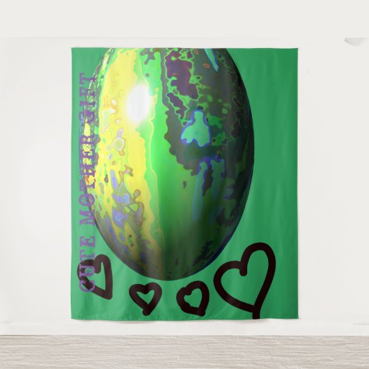 DECOR_CUTE MOTHER GIFT_mediumGREEN_RMDESIGNFLO55 タペストリー (正面)