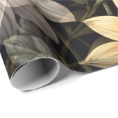 décor fleurs sur fond noir ラッピングペーパー (ロールコーナー)