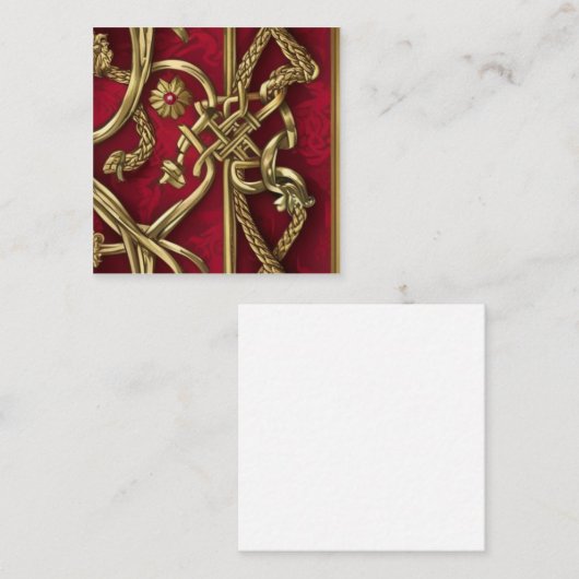 décor médiéval rouge et or スクエア名刺 (正面/裏面)