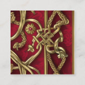 décor médiéval rouge et or スクエア名刺 (正面)