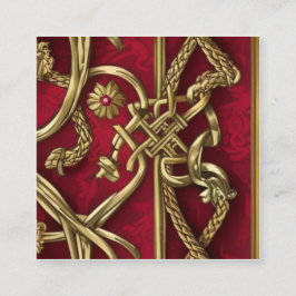décor médiéval rouge et or スクエア名刺