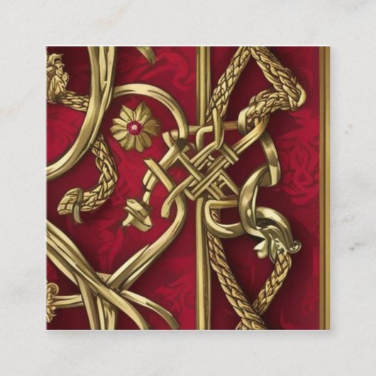 décor médiéval rouge et or スクエア名刺 (正面)