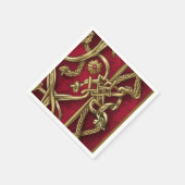 décor médiéval rouge et or スタンダードカクテルナプキン (角)