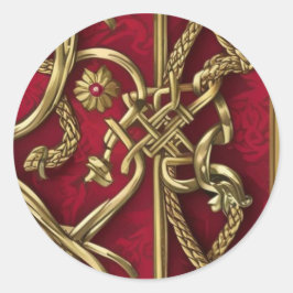 décor médiéval rouge et or ラウンドシール