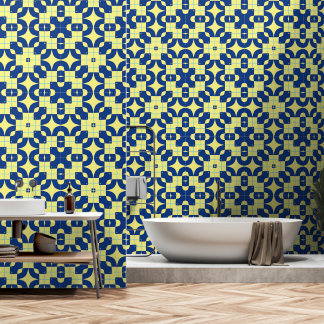 Décor oriental bleu et jaune 壁紙