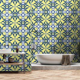 Décor oriental bleu et jaune 壁紙