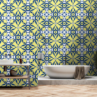 Décor oriental bleu et jaune 壁紙