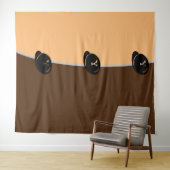 DECOR_Room CUTE _BROWN_ORANGE_BLACK_RMDESIGNFLO55 タペストリー (インサイチュ(横))