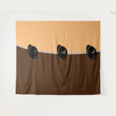 DECOR_Room CUTE _BROWN_ORANGE_BLACK_RMDESIGNFLO55 タペストリー (正面(横))
