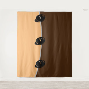DECOR_Room CUTE _BROWN_ORANGE_BLACK_RMDESIGNFLO55 タペストリー