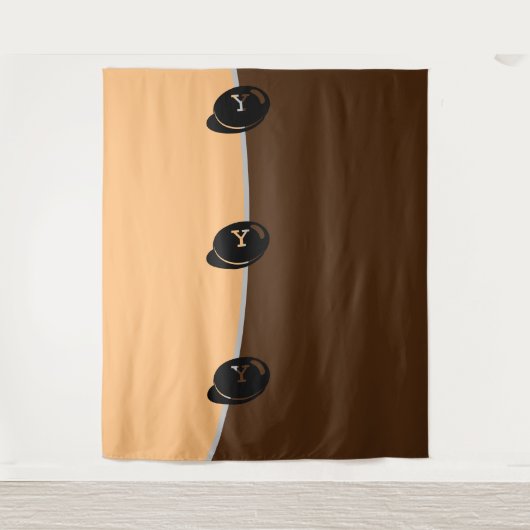 DECOR_Room CUTE _BROWN_ORANGE_BLACK_RMDESIGNFLO55 タペストリー (正面)