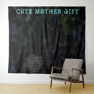 DECOR_Room_CUTE MOTHER GIFT_BLACK_RMDESIGNFLO55 タペストリー