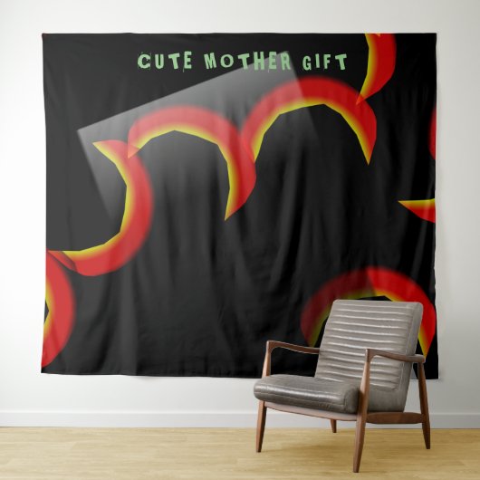 DECOR_Room_CUTE MOTHER GIFT_BLACK_RMDESIGNFLO55 タペストリー (インサイチュ(横))