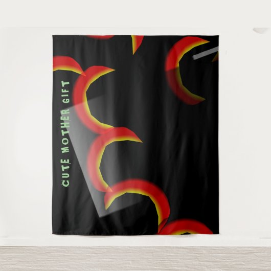 DECOR_Room_CUTE MOTHER GIFT_BLACK_RMDESIGNFLO55 タペストリー (正面)