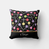 Decora Candy Lollipop Patterned Black クッション (正面)