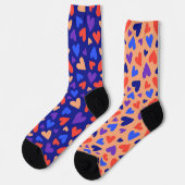 Decora Harajuku Kawaii Heart Mismatch J-Fashion ソックス (左)