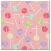 Decora Kei Pastel Candy Lollipops Pattern ファブリック (クローズアップ)