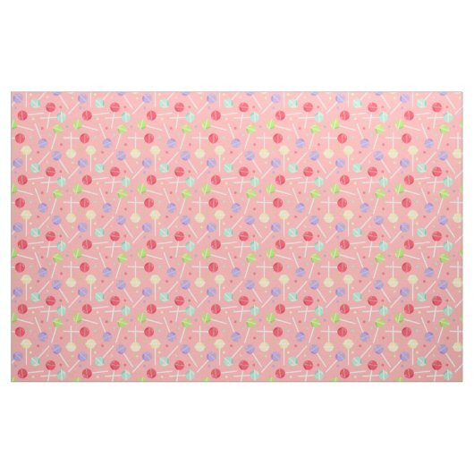 Decora Kei Pastel Candy Lollipops Pattern ファブリック (ファットクウォーター)