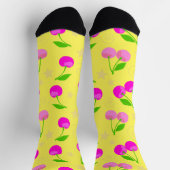 Decora Kei Rainbow Cherry Pattern Yellow ソックス (上部)