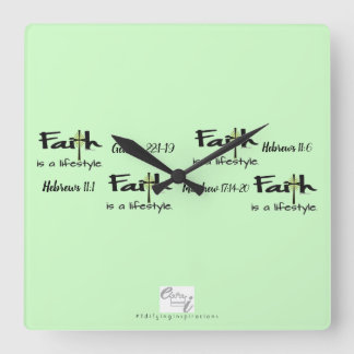 Decorable Inspiration: "Faith is a Lifestyle" Big スクエア壁時計