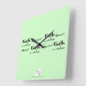 Decorable Inspiration: "Faith is a Lifestyle" Big スクエア壁時計 (傾斜)