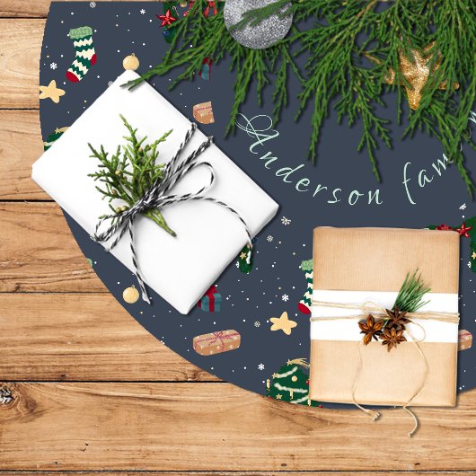 Decoración para el árbol de navidad, falda árbol ブラッシュドポリエステルツリースカート