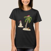 Decorated Christmas Palm Tree Tropical Xmas Coconu Tシャツ (正面)