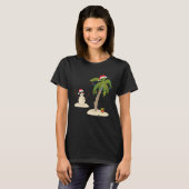 Decorated Christmas Palm Tree Tropical Xmas Coconu Tシャツ (正面フル)