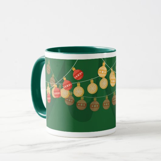 Decorated Christmas tree mug マグカップ (正面左)