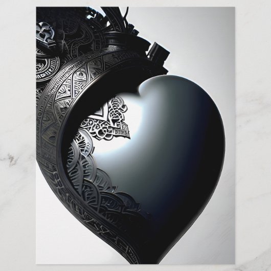 Decorated Iron Heart Romantic Picture. AI チラシ (正面)